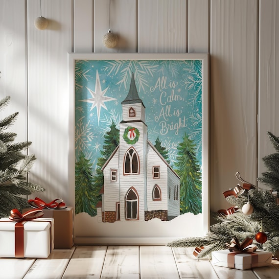 Calm and Bright | Holiday Wall Art | by Katie Daisy
