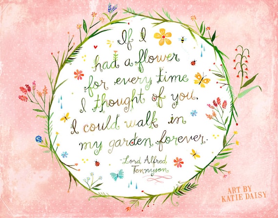 Eternal Garden Horizontal Print | Watercolor Lettering | Inspirational Quote | Katie Daisy | Floral | 8x10 | 11x14