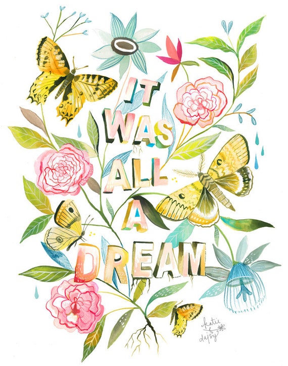 Dream State | Wildflower Art Print | Floral Wall Art | Katie Daisy | 8x10 | 11x14