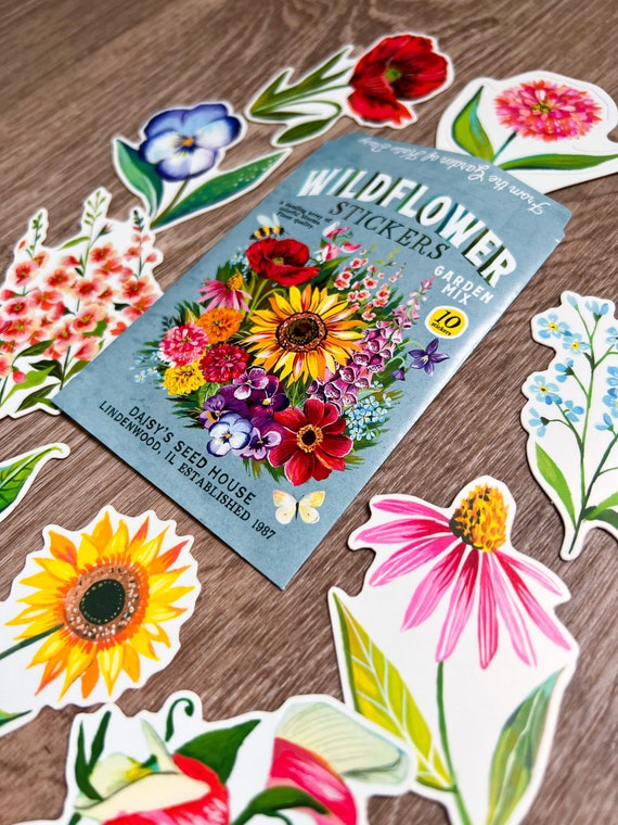 Wildflower Sticker Pack Set of 10 Matte Stickers 