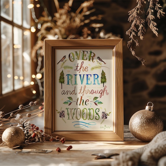 Over The River and Through The Woods Print by Katie Daisy