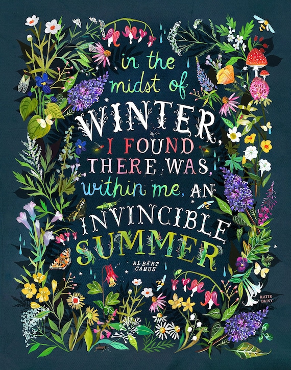 Invincible Summer | Nature Print | Katie Daisy Art | 8x10 | 11x14