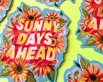 Sunny Days Ahead Glitter Sticker