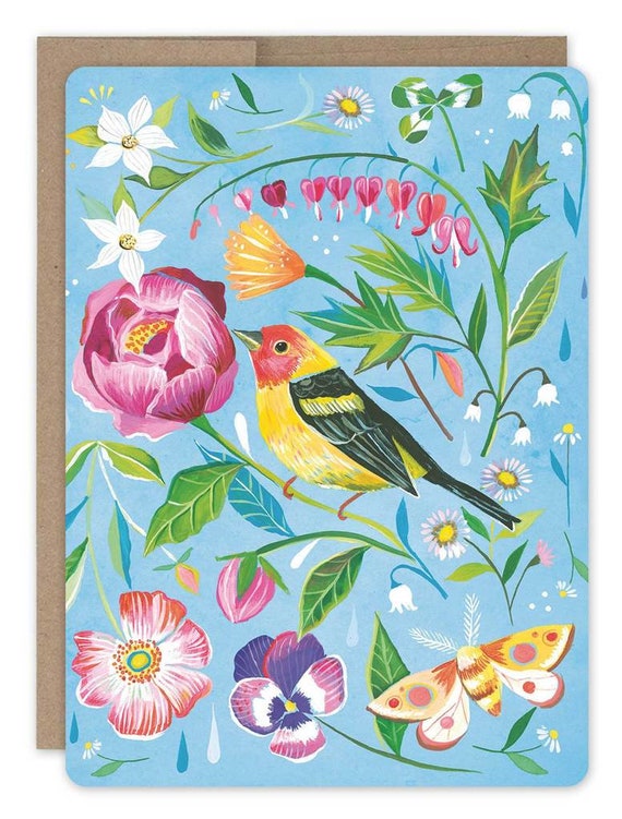 Tanager Glitter Greeting Card