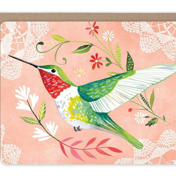 Hummingbird Notecard Set  | Blank Cards | Stationery | Katie Daisy