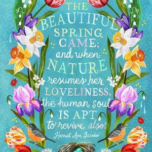 Beautiful Spring | Nature Print | Katie Daisy Art | 8x10 | 11x14