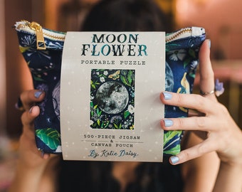 Moonflower Portable Puzzle in Canvas Pouch