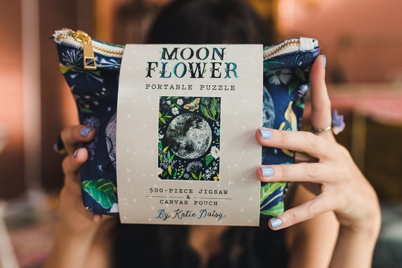 Moonflower Portable Puzzle in Canvas Pouch