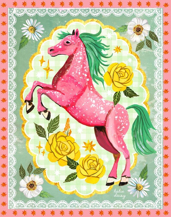 Sparkle Pony | Western Print | Horse Art  Katie Daisy Art | 8x10 | 11x14