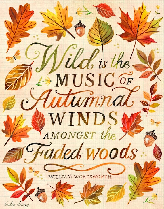 Faded Woods | Fall Wall art | Watercolor Quote | Inspirational Lettering |  8x10 | 11x14