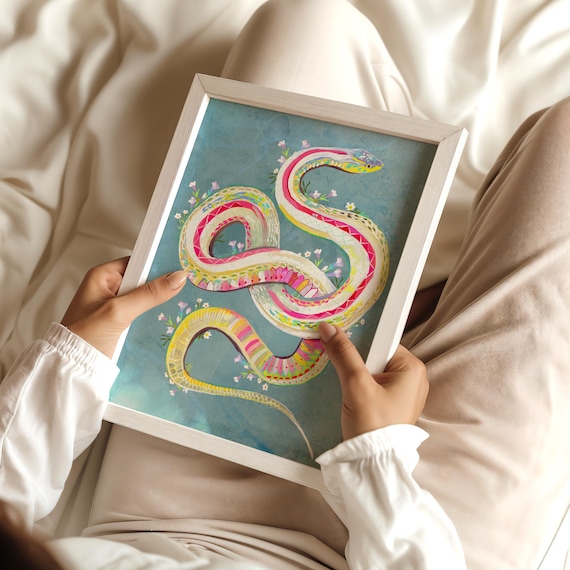 Candy Snake | Art Print | Wall Art | Katie Daisy | 8x10 | 11x14