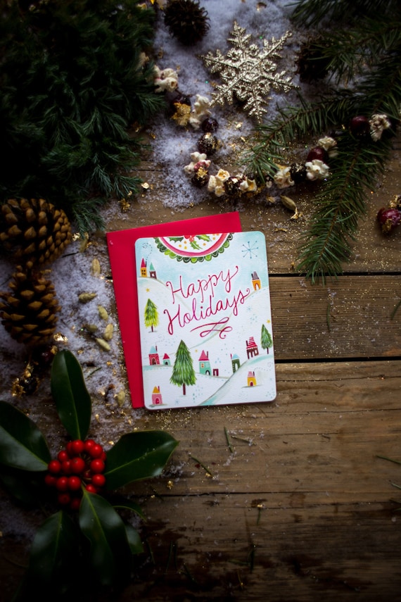 Happy Holidays Notecard Set | Christmas Cards | Holiday Notecards | Katie Daisy