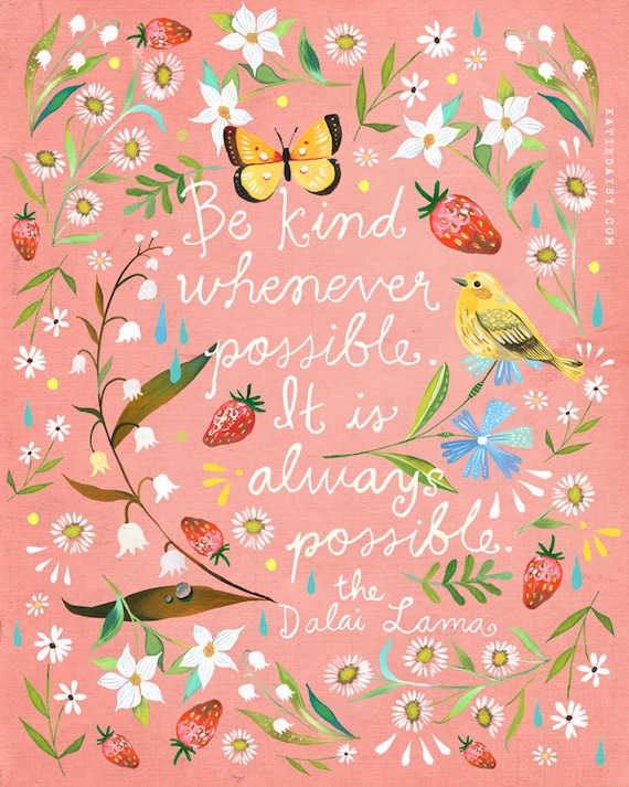 Pink Be Kind Art Print