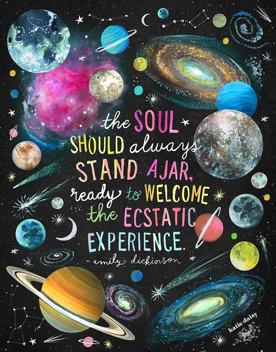 Ecstatic Experience Art Print | Celestial Wall Art | Space | Katie Daisy