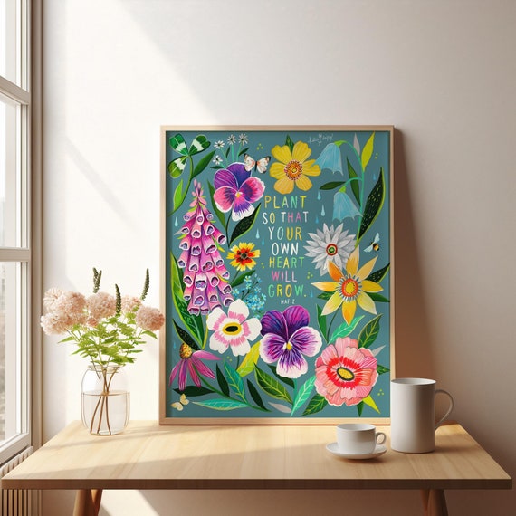 Plant | Wildflower Art Print | Floral Wall Art | Hafiz | Katie Daisy | 8x10 | 11x14