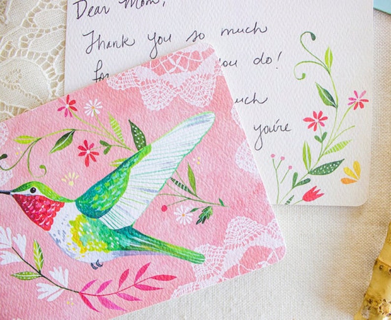 Hummingbird Notecard Set Blank Cards Stationery Katie Daisy image 4