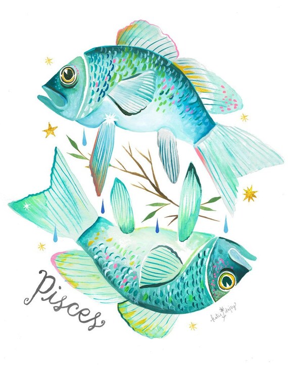 Pisces | Zodiac Wall Art | Horoscope  | 8x10 | 11x14