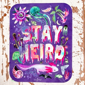 Stay Weird Holographic Sticker image 2