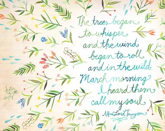 March Morning Art Print | Nature Wall Art |  Katie Daisy | 8x10 | 11x14