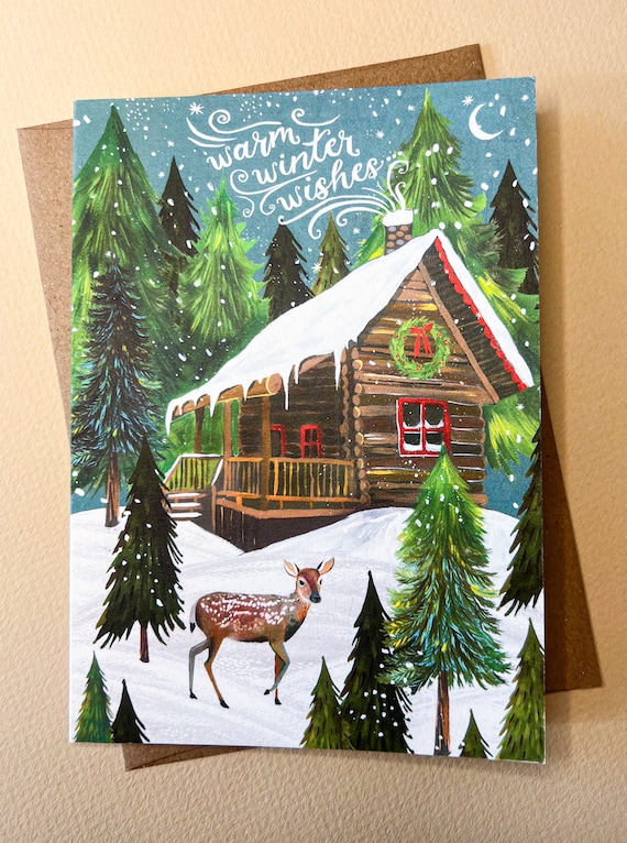Winter Cabin Holiday Card