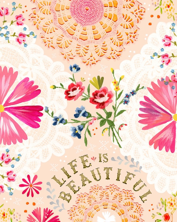 Life is Beautiful Print  | Watercolor Quote | Inspirational Lettering | Wall art | 8x10 | 11x14