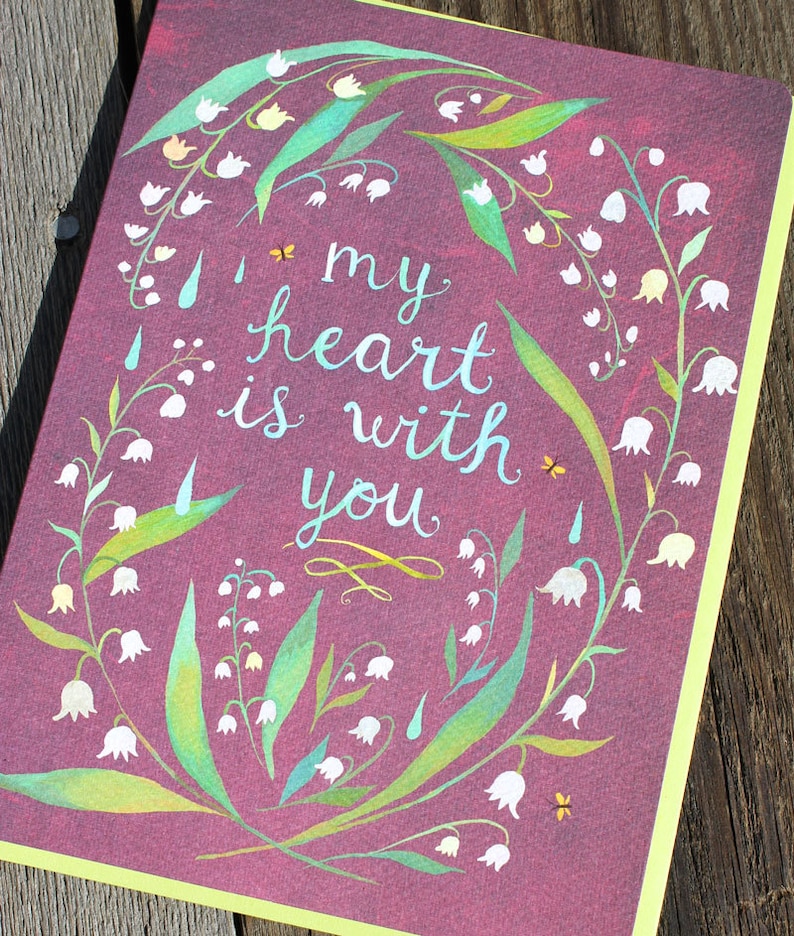 My Heart is With You Greeting Card Katie Daisy image 4