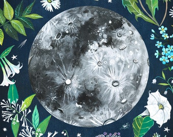 Moon Garden | Celestial Wall Art | Space | Katie Daisy