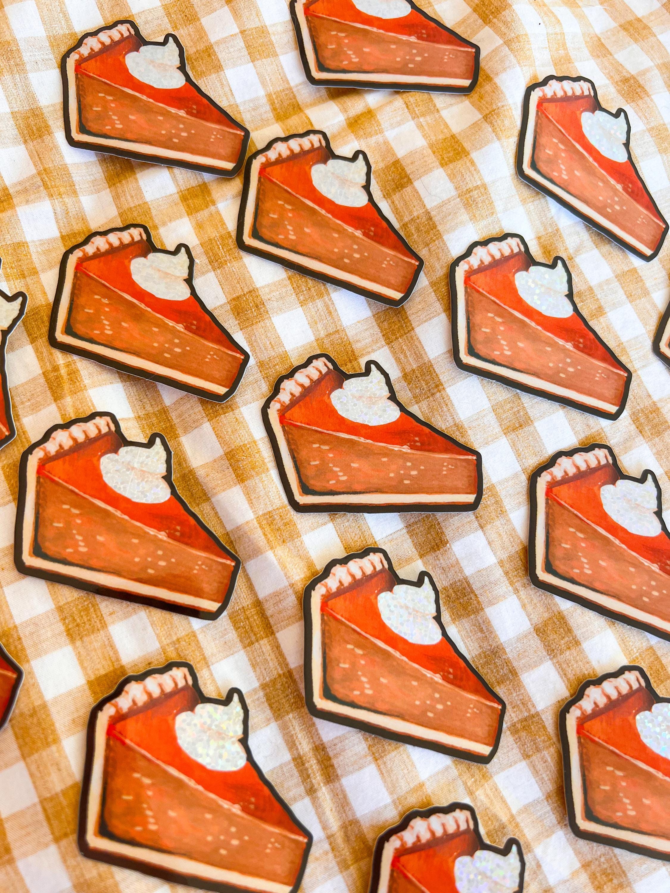 Pumpkin Pie Sticker with Glitter Whip