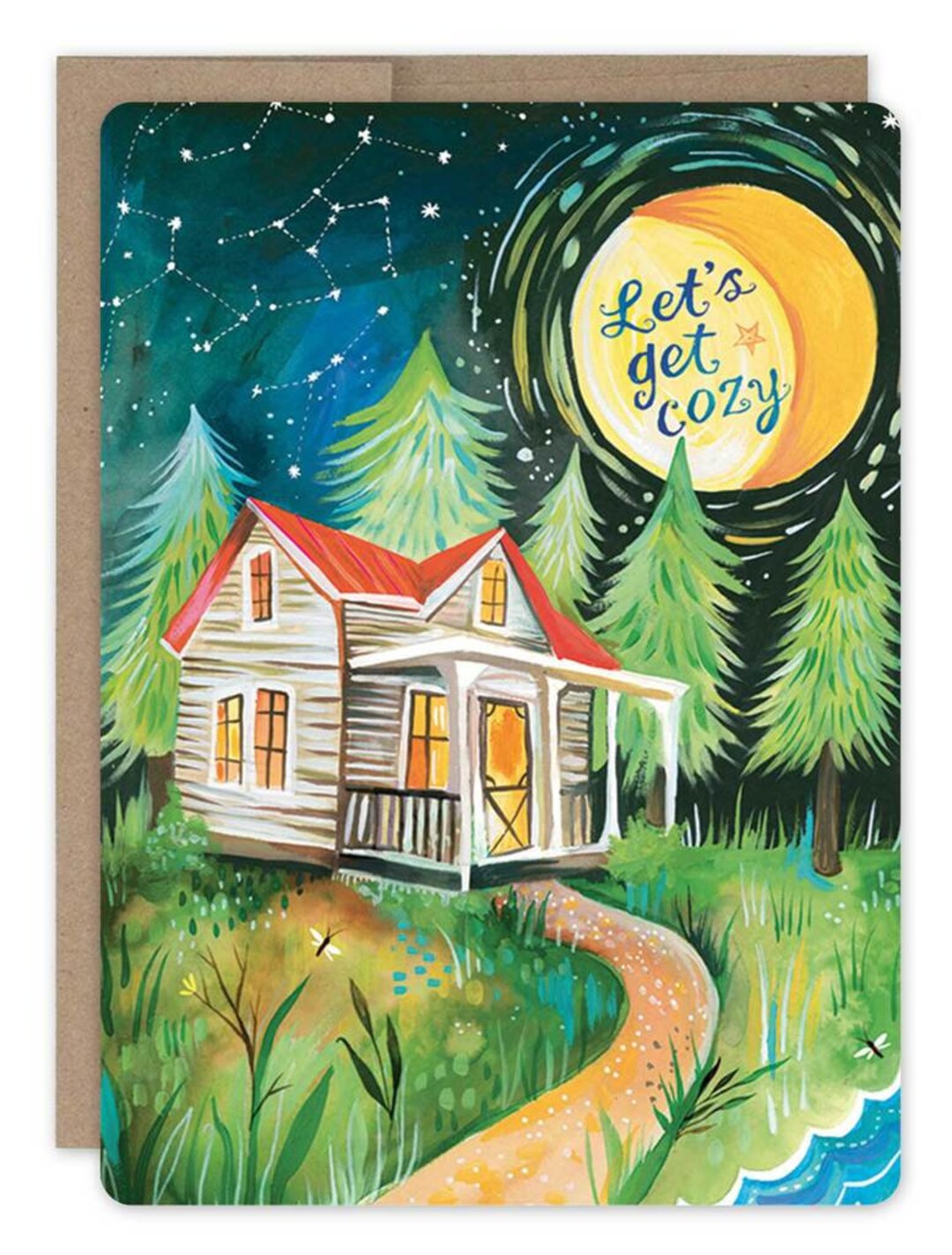 Cozy Cabin Greeting Card Happy Birthday - Etsy