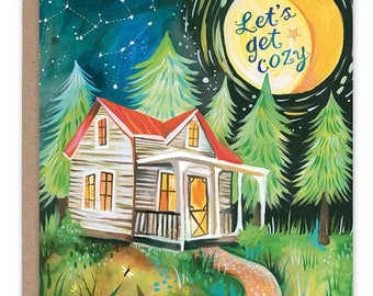 Cozy Cabin Greeting Card - Happy Birthday