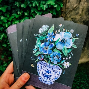 Ensemble de cartes de correspondance Twilight Bouquet | Cartes vierges | Papeterie | Katie Daisy