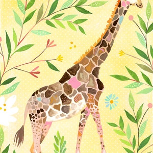 Giraffe paper print | Nursery Decor | Safari Animals | Katie Daisy