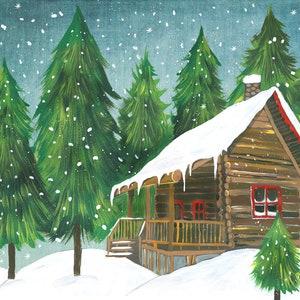 Winter Cabin print