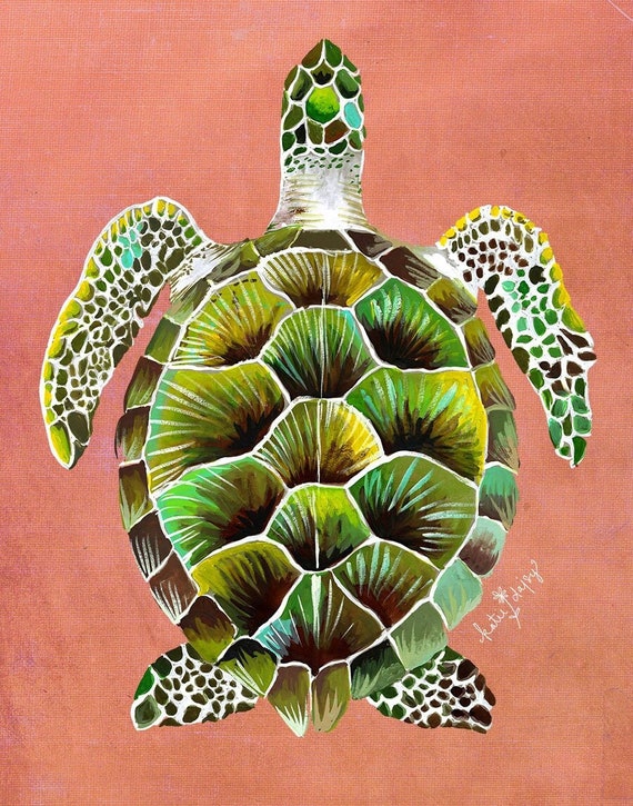 Sea Turtle | Honu | Art Print | 11x14 | 8x10