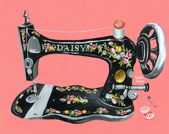 Antique Sewing Machine Art Print