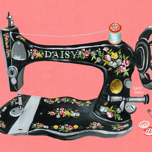 Antique Sewing Machine Art Print