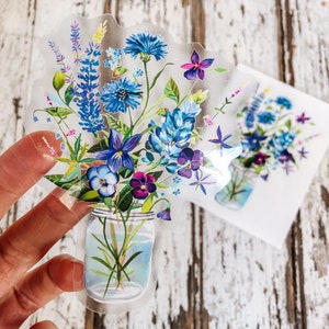 Violet Bouquet Clear Sticker