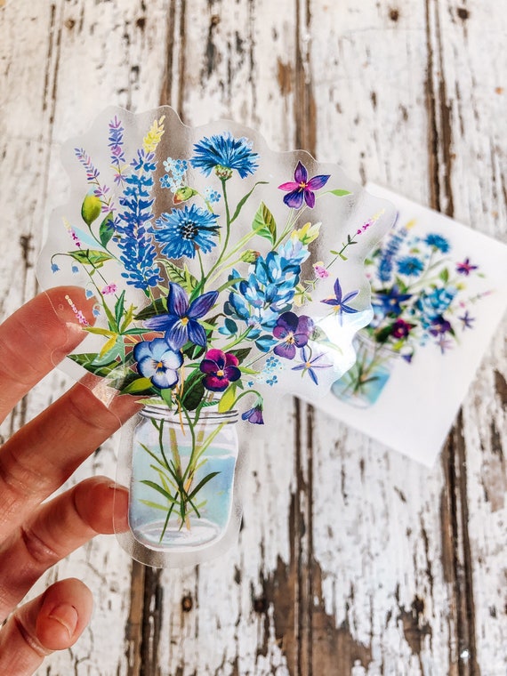 Violet Bouquet Clear Sticker