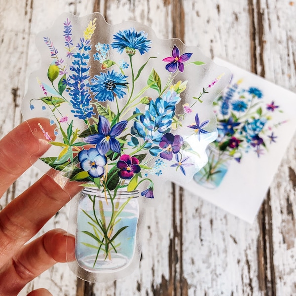 Violet Bouquet Clear Sticker