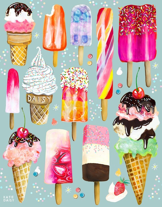 Ice Cream | Wall Art by Katie Daisy