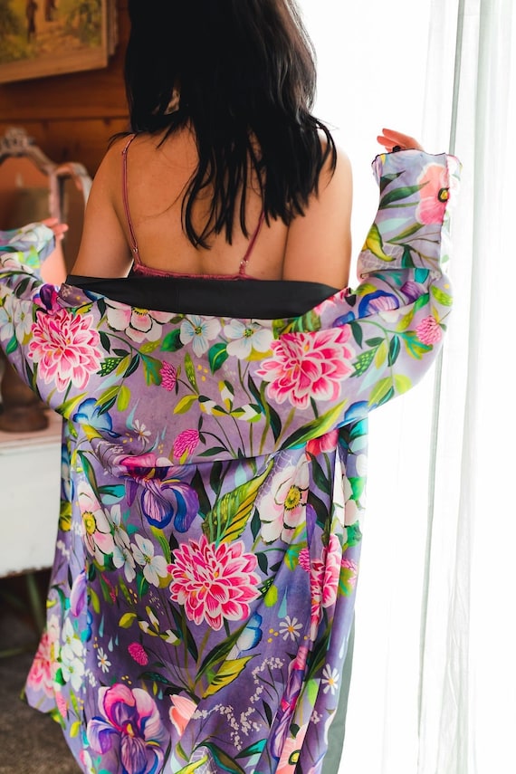 Luxury Silk Iris Robe