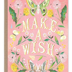 Make A Wish | Katie Daisy | Gold Foil Greeting Card