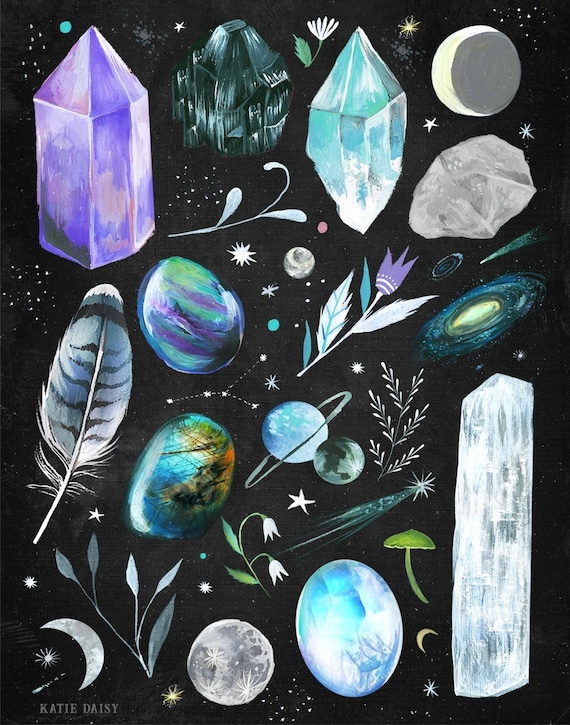 Crystal Collection Art Print  |  Katie Daisy | 8x10 | 11x14