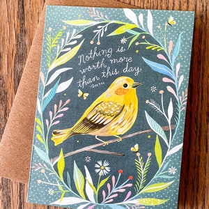 Gele vogel: Moederdagkaart