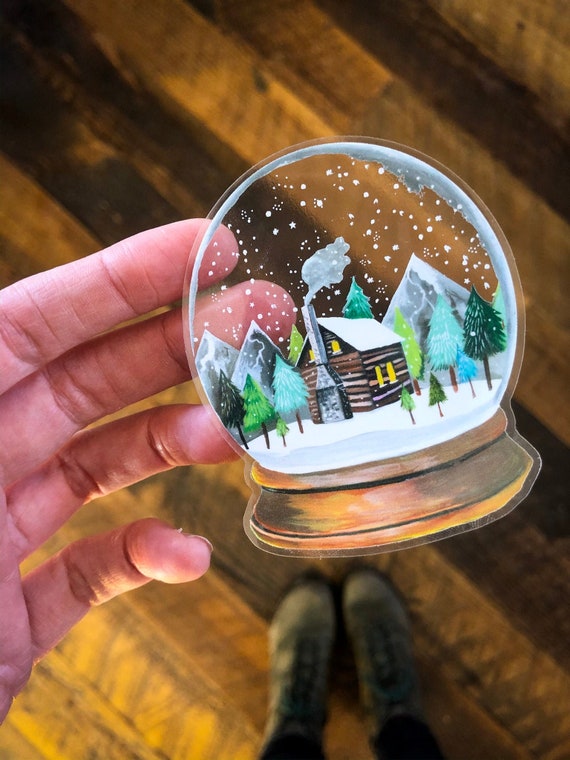 Clear Snow Globe Sticker 