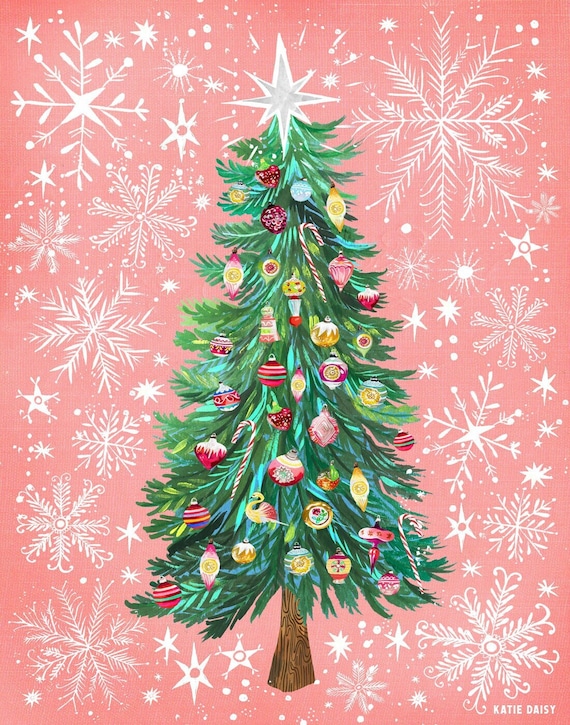 Oh Christmas Tree | Holiday Wall Art | by Katie Daisy