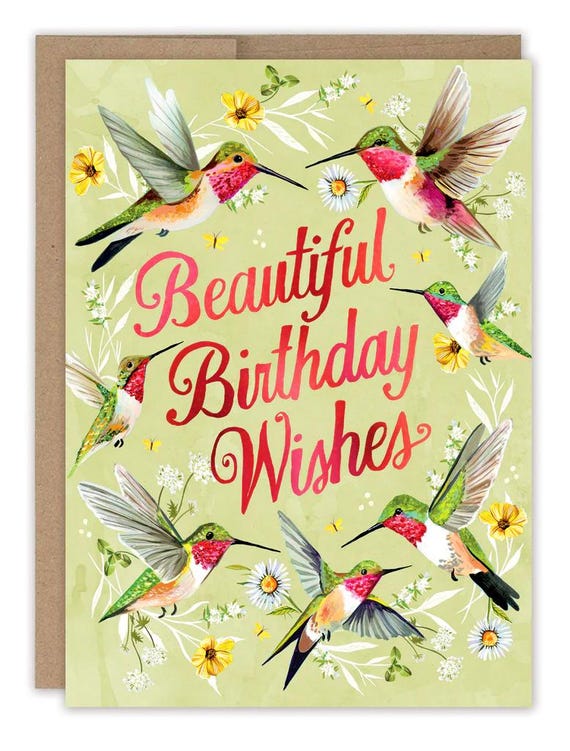 Hummingbird Birthday - Greeting Card