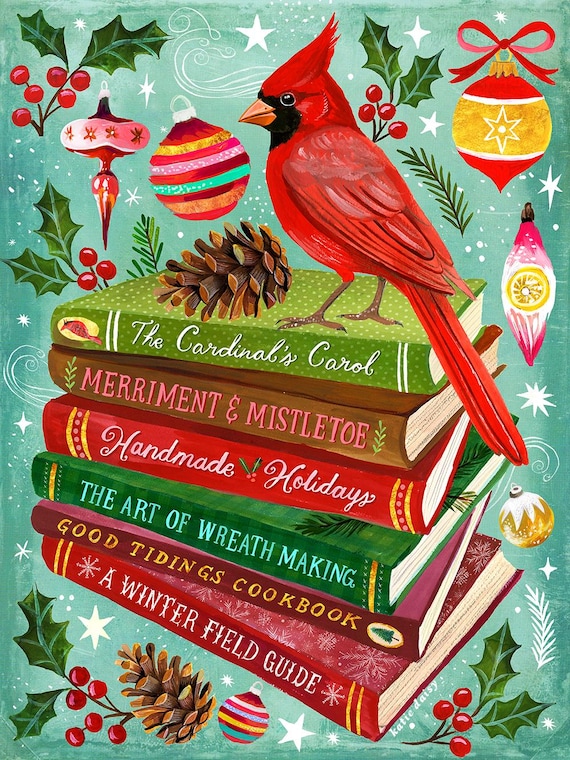 Winter Library Art Print