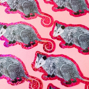 Glitter Opossom Sticker