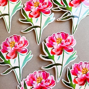 Peony - Clear Sticker